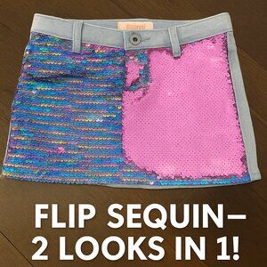 Girls Sequin Flip Skirt by Squeeze – Size 6, Reversible Sparkle!